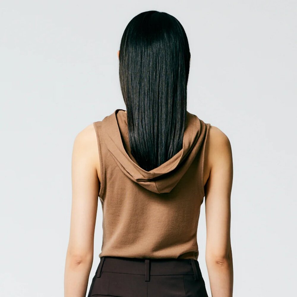 Tibi wool jersey hoodie tunic top; sand dune; xs, NWT - Picture 3 of 3